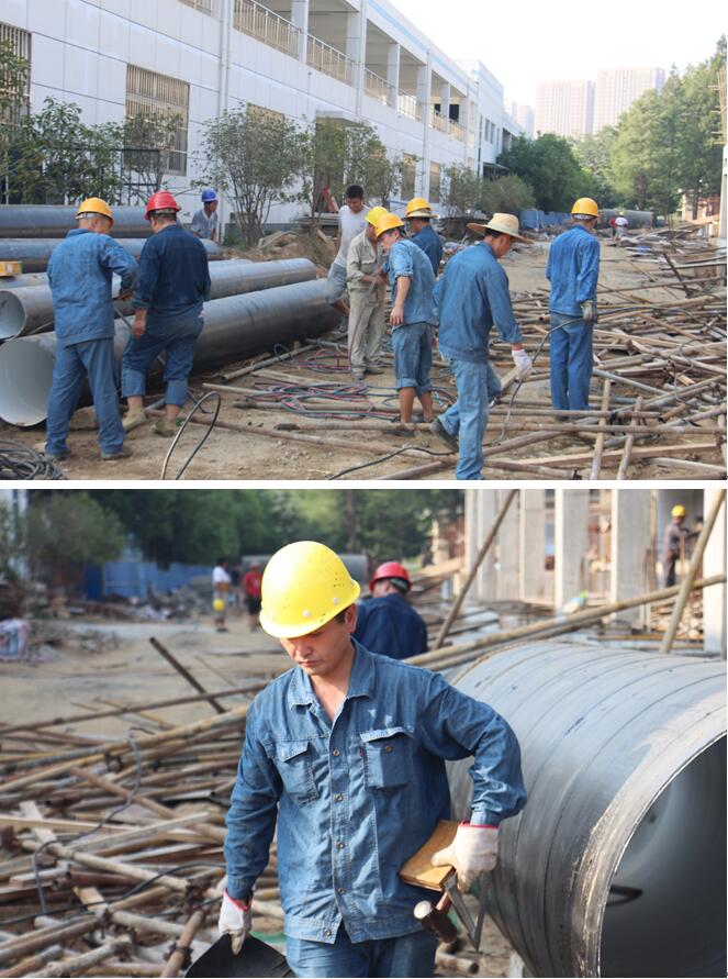 致敬!高温下的建设者们(组图)