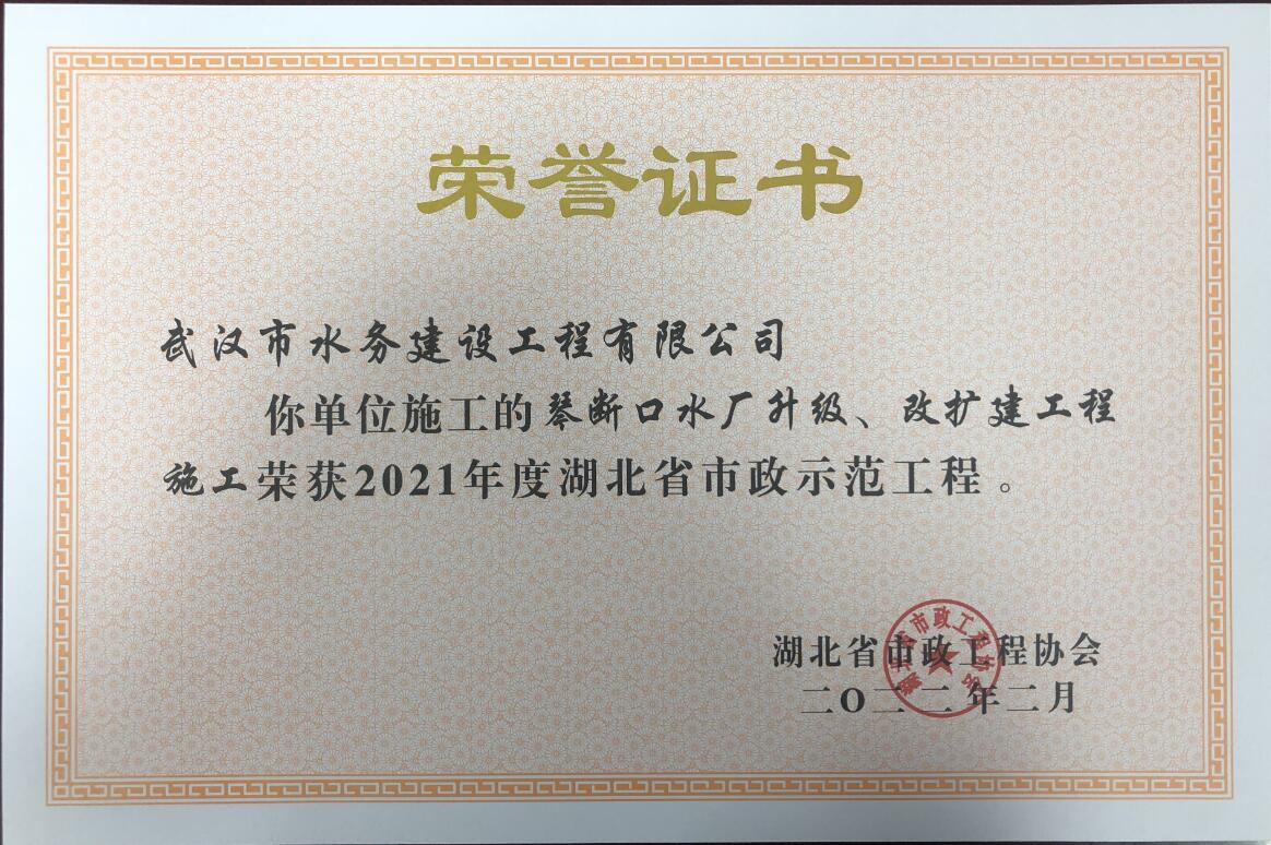 2022年2月  湖北省示范工程